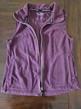 Calvin Klein Performance Women's Plum Fleece Vest with Contrast Trim
